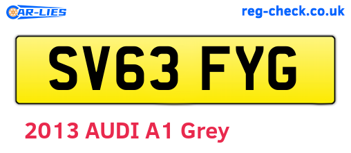 SV63FYG are the vehicle registration plates.