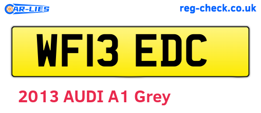 WF13EDC are the vehicle registration plates.