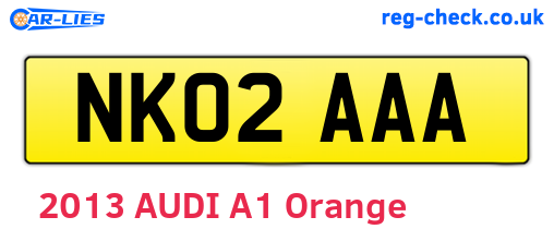 NK02AAA are the vehicle registration plates.