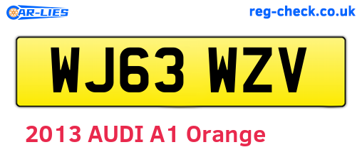WJ63WZV are the vehicle registration plates.