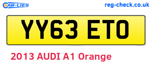 YY63ETO are the vehicle registration plates.