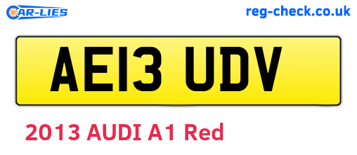 AE13UDV are the vehicle registration plates.