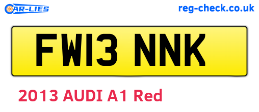 FW13NNK are the vehicle registration plates.