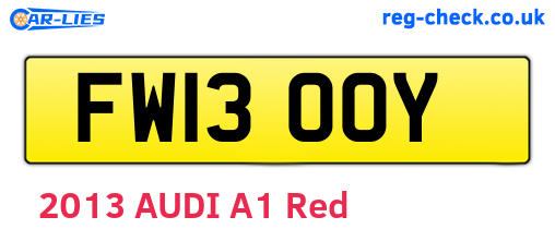 FW13OOY are the vehicle registration plates.