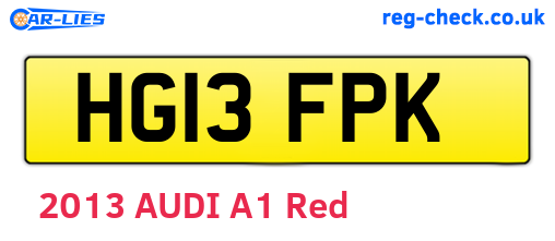 HG13FPK are the vehicle registration plates.