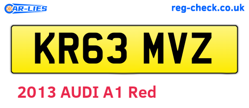 KR63MVZ are the vehicle registration plates.