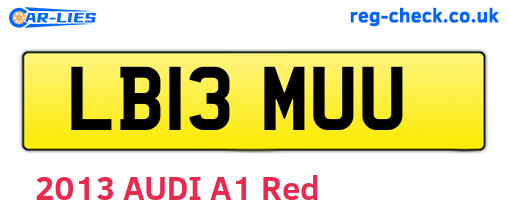 LB13MUU are the vehicle registration plates.
