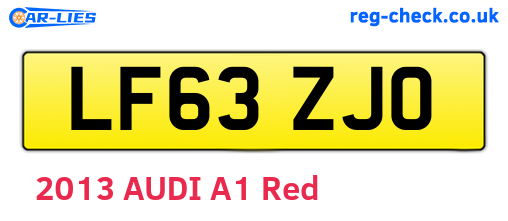 LF63ZJO are the vehicle registration plates.