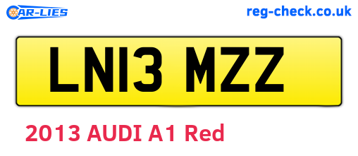 LN13MZZ are the vehicle registration plates.