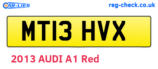 MT13HVX are the vehicle registration plates.