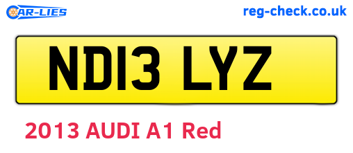 ND13LYZ are the vehicle registration plates.