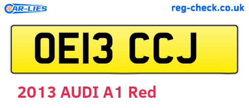 OE13CCJ are the vehicle registration plates.