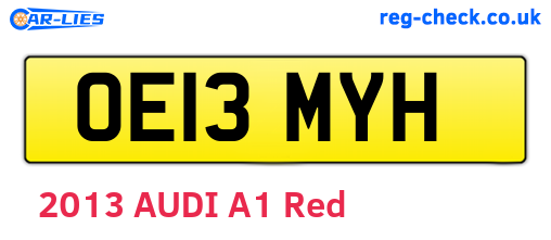 OE13MYH are the vehicle registration plates.