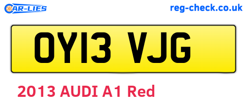 OY13VJG are the vehicle registration plates.