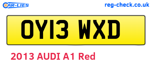 OY13WXD are the vehicle registration plates.