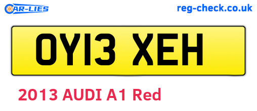 OY13XEH are the vehicle registration plates.
