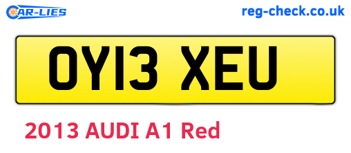OY13XEU are the vehicle registration plates.