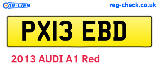 PX13EBD are the vehicle registration plates.