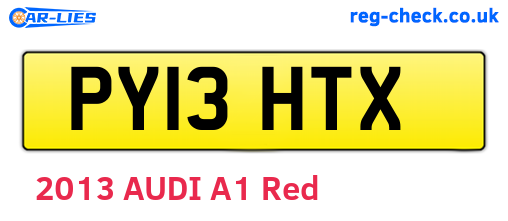 PY13HTX are the vehicle registration plates.