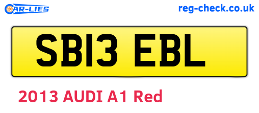 SB13EBL are the vehicle registration plates.