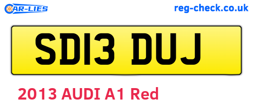 SD13DUJ are the vehicle registration plates.