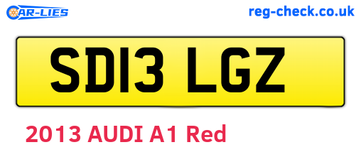 SD13LGZ are the vehicle registration plates.