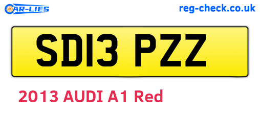 SD13PZZ are the vehicle registration plates.
