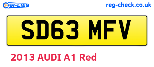 SD63MFV are the vehicle registration plates.