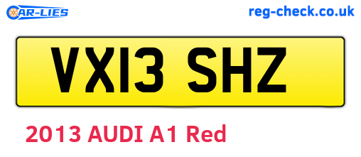 VX13SHZ are the vehicle registration plates.