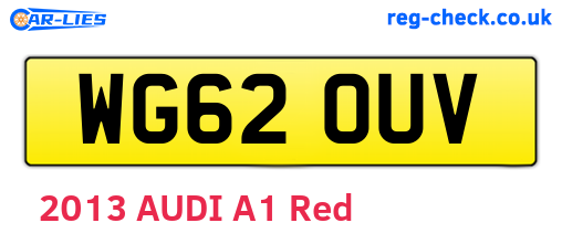 WG62OUV are the vehicle registration plates.