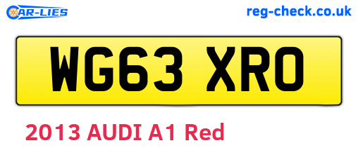 WG63XRO are the vehicle registration plates.