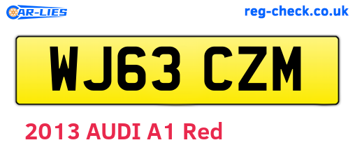 WJ63CZM are the vehicle registration plates.