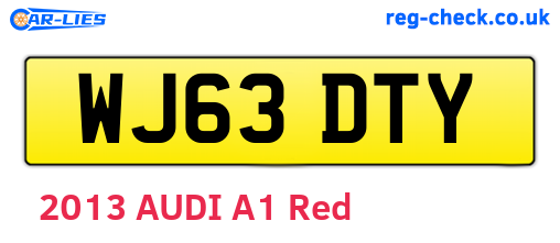 WJ63DTY are the vehicle registration plates.