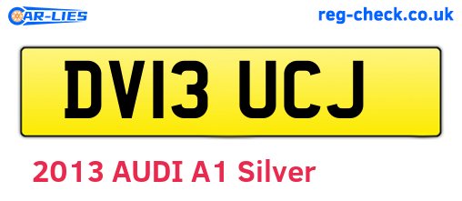 DV13UCJ are the vehicle registration plates.