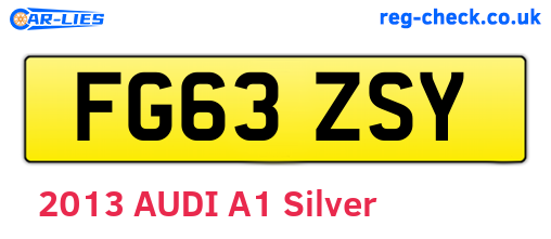 FG63ZSY are the vehicle registration plates.