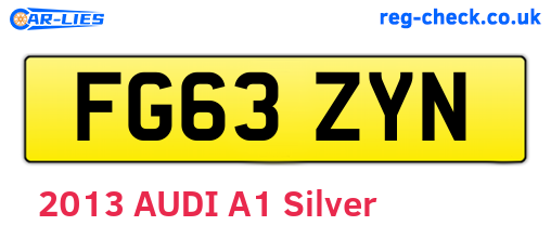 FG63ZYN are the vehicle registration plates.