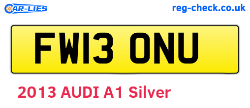 FW13ONU are the vehicle registration plates.