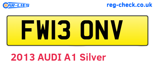 FW13ONV are the vehicle registration plates.