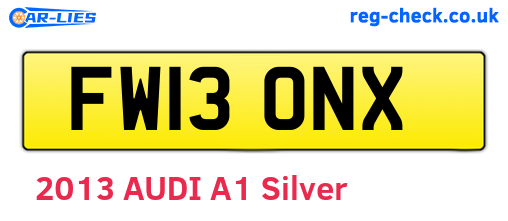 FW13ONX are the vehicle registration plates.