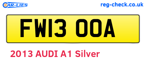 FW13OOA are the vehicle registration plates.