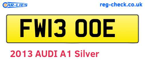 FW13OOE are the vehicle registration plates.