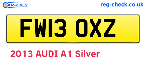 FW13OXZ are the vehicle registration plates.