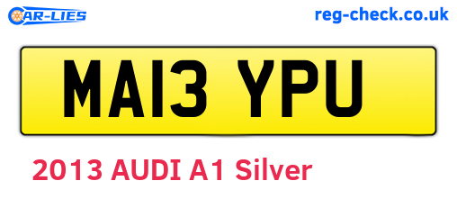 MA13YPU are the vehicle registration plates.