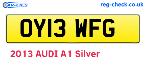 OY13WFG are the vehicle registration plates.