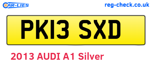 PK13SXD are the vehicle registration plates.