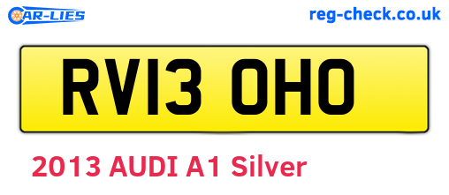 RV13OHO are the vehicle registration plates.