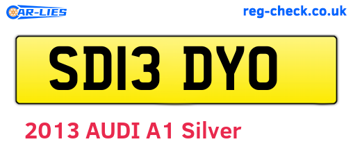 SD13DYO are the vehicle registration plates.