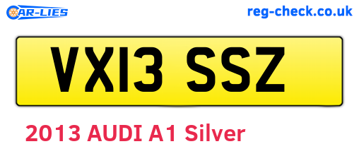 VX13SSZ are the vehicle registration plates.