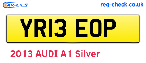 YR13EOP are the vehicle registration plates.