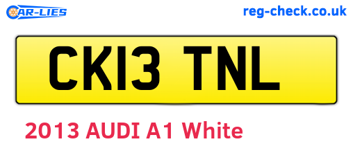 CK13TNL are the vehicle registration plates.